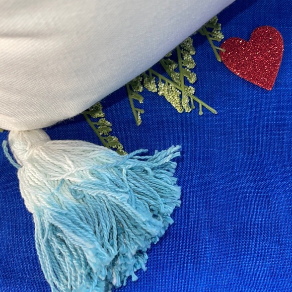 Place & Time into the blue unique hand dyed pillow 12”x20” NEW WITH TAGS - Picture 4 of 4